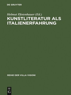 cover image of Kunstliteratur als Italienerfahrung
